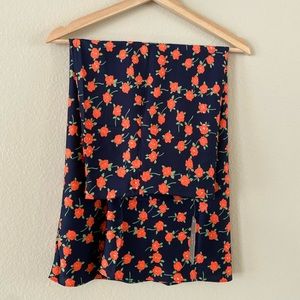 J. Crew pull-on slip skirt on poppy fields